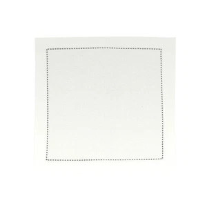 50 White Cotton Cocktail Napkins with Black Hemstitched Border Party Decorations - Picture 1 of 9