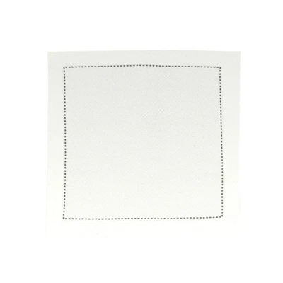50 White Cotton Cocktail Napkins with Black Hemstitched Border Party Decorations - Image 1 of 4