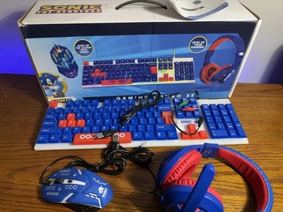 Sonic The Hedgehog Gaming Combo Light Up Play Set Keyboard Headset Mouse - Image 1 of 4
