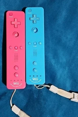 Nintendo Wii Controller Authentic Official Remote Motion Plus Pink & Blue - Image 1 of 3