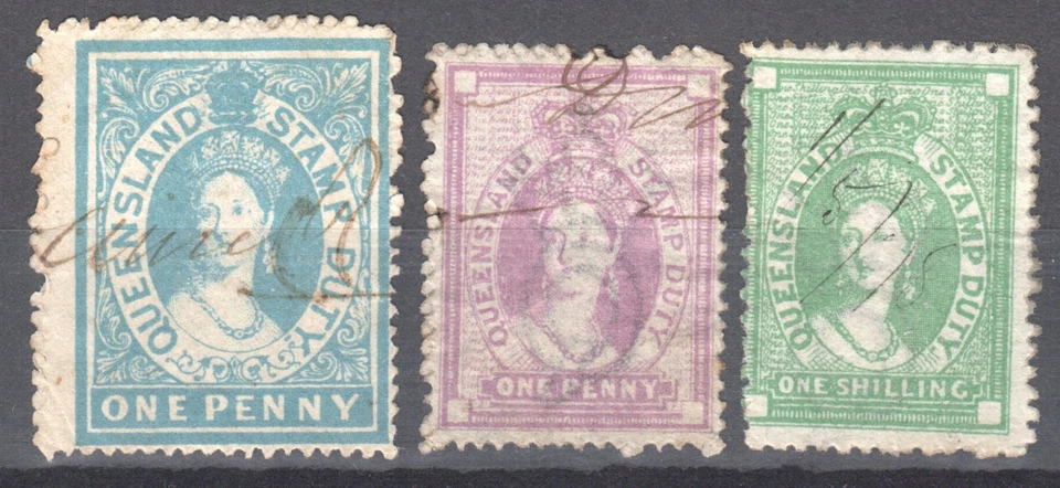 QUEENSLAND Australian States Revenue Fiscal Duty Tax Stamps Lot - Image 1 of 1