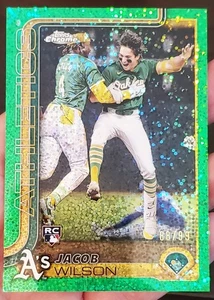 2025 Topps Chrome Jacob Wilson RC Image Variation Green Speckle Refractor/99 - Picture 1 of 8