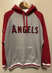LA Anaheim Angels Sweatshirt Stitches Red Pullover Embroidered Hoodie MLB Mens L - Picture 1 of 19