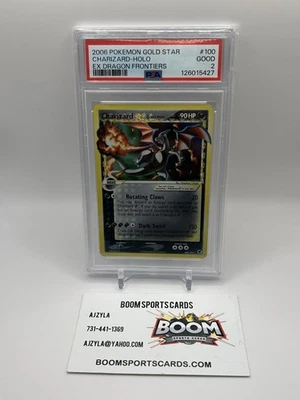 Pokémon Ex Dragon Frontiers 100/101 2006 Charizard Holo Gol Star 100/101 PSA 2 Foto 1 de 2