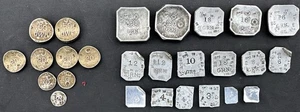 * LOT Antique ASSAYERS WEIGHTS Goldsmith Assay Scale PENNYWEIGHT Coin GRAIN Gold - Picture 1 of 24
