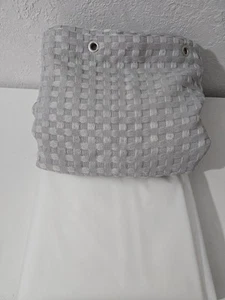 Waffle Weave Textured Fabric Shower Curtain, 72" x 72" Gray W/ Clear Peva Liner - Picture 1 of 3