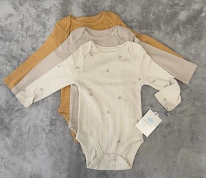 Confezione 3 Body Maniche Lunghe Larghe A Costine Per 12 Mesi - Cloud Island - Foto 1 di 3