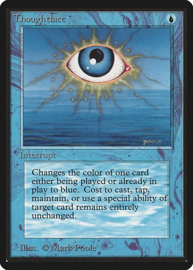 Magic MTG Beta Thoughtlace MODERATELY PLAYED MP - Image 1 of 1