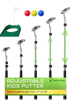 17"-35" Adjustable Putter For Kids/Adults, With 3 Balls And Cup, Family Fun GOLF - Image 1 of 4