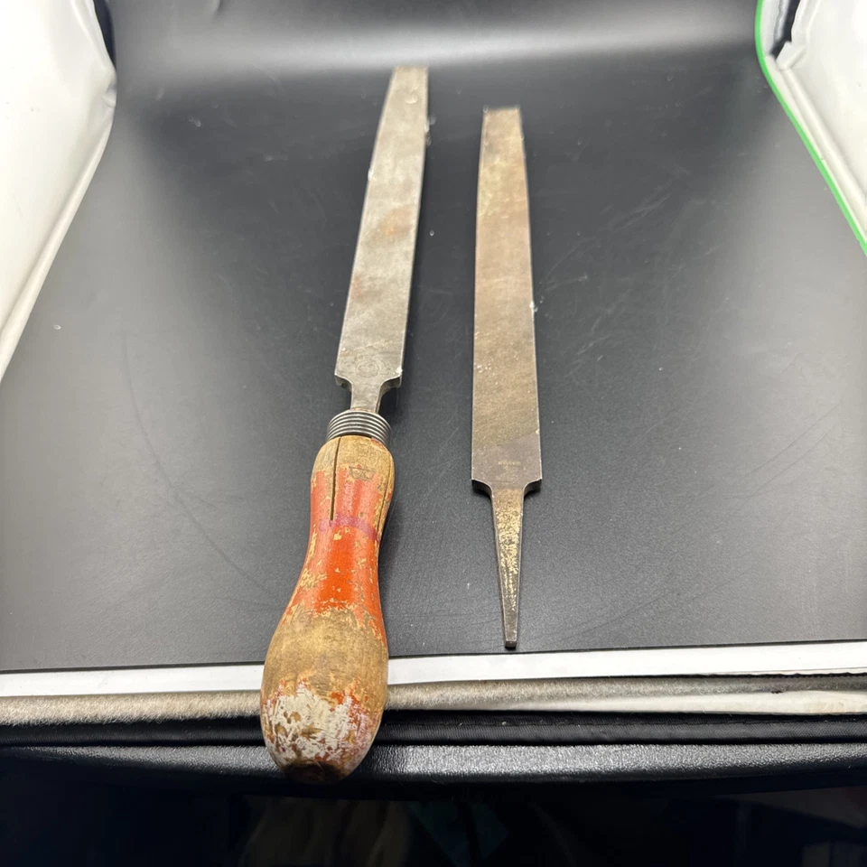 Vintage Heller Nucut USA File Flat BD Wooden Double Sided With 2 Files📦 - Image 1 of 4