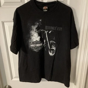 Camiseta Harley Davidson Para Hombre Smoke Em Motociclista 2 Caras FRIEZE O’Fallon, IL DIFÍCIL DE ENCONTRAR RARA - Imagen 1 de 7