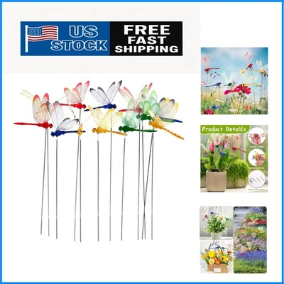 Coloridas estacas de jardín libélula - decoración 3D para patios y espacios interiores Foto 1 de 4