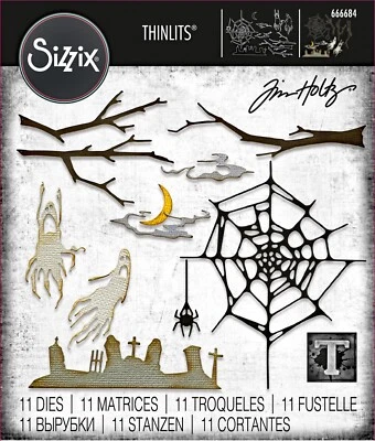 Sizzix Thinlits Vault Fright Night #666684 11pk set Retail $20.99 by Tim Holtz - Image 1 of 4