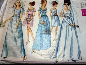 LOVELY VTG 1960s WEDDING DRESS Sewing Pattern 14/36 FF - Picture 1 of 1