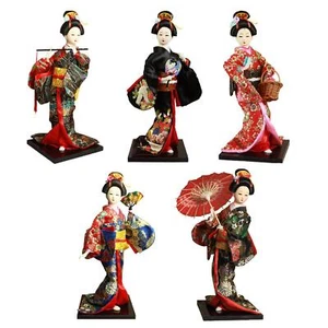 Japanische Kimono Geisha Puppe, 12" Geisha Figur, Kunsthandwerk, Sammlerstück - Bild 1 von 24