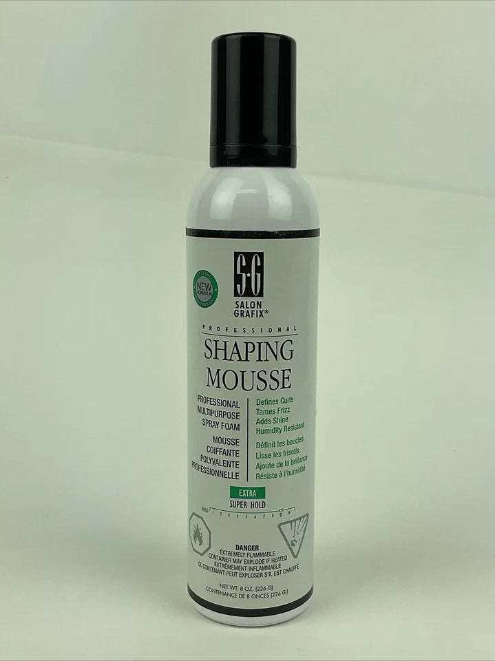 Mousse moldeadora profesional Salon Grafix define brillo extra súper sujeción 8 oz difícil de encontrar Foto 1 de 3