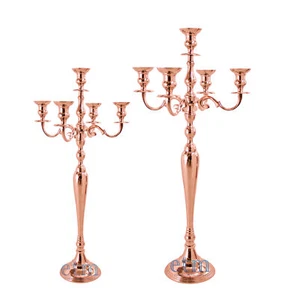 5-Arm Kerzenständer roségold 80cm 100cm Kerzenhalter 5-flammig Kerzenleuchter Ho - Bild 1 von 1