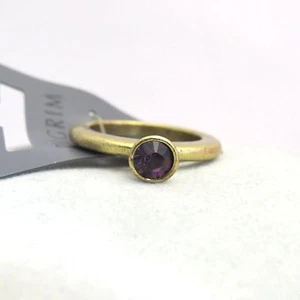 Pilgrim Jewelry Purple Violet Colored Crystal Brass Tone Ring Size 6.25: 409614 - Picture 1 of 3