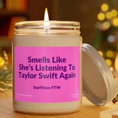 Vela natural premium personalizável Taylor Swift 9 oz Swiftie Music decoração presente - Imagem 1 de 4