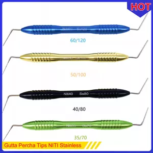 Condensador Dental Endo Puntas Gutta Percha NITI Acero Inoxidable Tapón de Mano 35-120 - Imagen 1 de 11