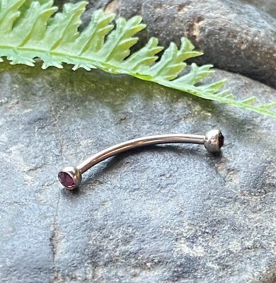 1 peça piercing olho de cobra barra curva língua ou anel de sobrancelha pedras preciosas cúbicas de zircônia - Imagem 1 de 3