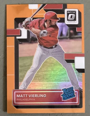 2022 Optic Matt Vierling Orange 111/125 Philadelphia Phillies Best Phils Rook - Image 1 of 3