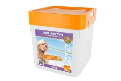 Steinbach Chlor Poolpflege Desinfektion / Quattrotabs 200 g langsamlöslich / 5kg - Bild 1 von 2