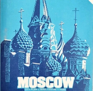 1990 Moscow Russia City Plam Map Double Sided Large Folding 31 x 40" E89E - Picture 1 of 8