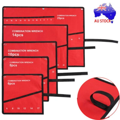 10-25 Pocket Canvas Spanner Wrench Tool Roll Up Storage Bag Organizer Pouch Case - image 1 of 4