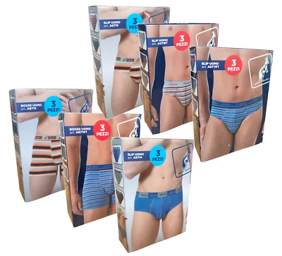 Slip e Boxer uomo 3 Pezzi Cotone AUSTRALIAN intimo elastico esterno moda comfort - Immagine 1 di 4