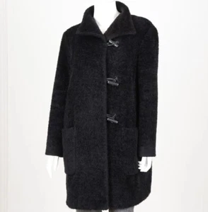 MAX MARA Black Alpaca Wool Coat UK8 US6 IT40 - Picture 1 of 23
