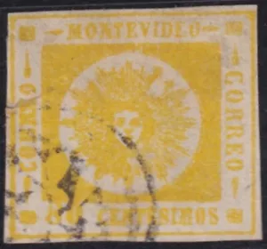 F-EX54337 URUGUAY 1860 80c USATO. VENDUTO COSÌ COM'È. - Foto 1 di 2