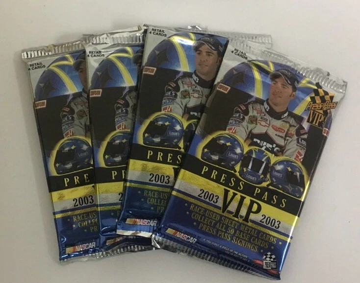 2003 Press Pass VIP Factory Sealed NASCAR Racing Retail Edition 4 Pack Lot - Image 1 of 1