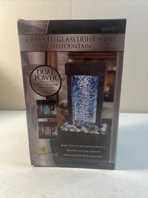 LED Fountain - Decorative Cracked Glass Light Show Dual Power - Image 1 of 4