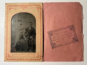 NANTASKET BEACH antica foto in tinta anni 1870 2 donna 1 uomo - Foto 1 di 15