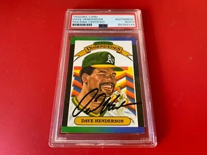 Tarjeta Donruss Diamond King 1988 de Dave Henderson A's firmada automática PSA/ADN losada - Imagen 1 de 3
