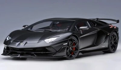 79219 AUTOart 1:18 Lamborghini Aventador SVJ Matte Black model car - Image 1 of 4