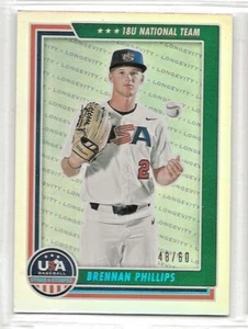 2022 Panini USA Stars & Stripes Brennan Phillips 18U Team Blue Holo Foil #67 /60 - Picture 1 of 2