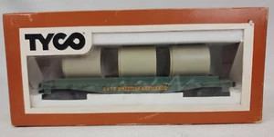 Tyco #342B HO "2475 Western Maryland" Skid Flat Car W/Culvert Pipe Load Ex mit Box - Bild 1 von 15