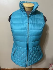Talbots Women Teal Full Zipper Quilted Down Insulated Puffer Vest Size Medium - Picture 1 of 8