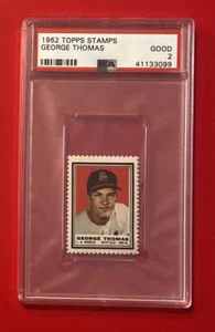 1962 TOPPS Baseball Stamp GEORGE THOMAS Graded Card PSA 2 California Angels - Picture 1 of 2