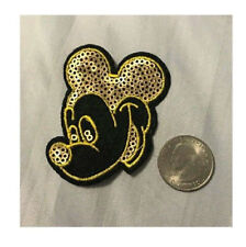 Mickey Mouse - Disney - Cartoon - Gold Sequin Iron On Applique Patch