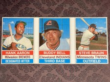 1976 Hostess All-Star Team - Triple Panels Black Back #94-96 Buddy Bell,...