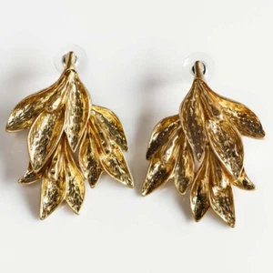 Nuevos aretes grandes de 52 mm con hojas de Zara regalo vintage para mujer fiesta vacaciones joyería - Imagen 1 de 3