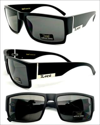 Nuevo Hombre Clásico Resistente Motero Gánster Locs Sol Gafas Negro Oscuro Lente - Imagen 1 de 4
