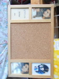 New Vintage Mont Clair-wood-cork board & picture frame displays 4-4" by 6" photo - Picture 1 of 1