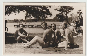 Foto Hombre Mujeres Playa Moda Traje de Baño Sin Camisa Baúles Bolso de Cuerda Inusual De Colección - Imagen 1 de 2