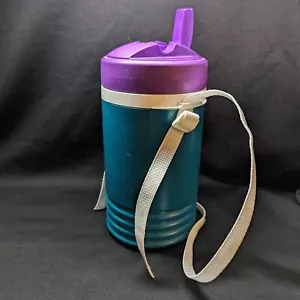 Vtg IGLOO Water Jug Teal Purple Classic Colors - Picture 1 of 5