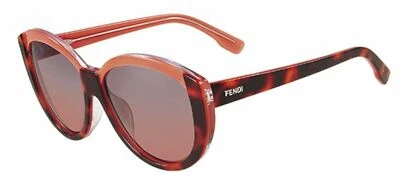 NUEVO Genuino Fendi FS5261-212 Para Mujer Naranja-La Habana Coral Rosa Cateye Gafas de Sol Foto 1 de 4