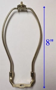 8" Steel Lamp Harp with Bright Brass Finish & Safety Locks - Picture 1 of 1